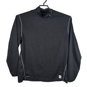 Mens Nike Golf Dri-Fit Tour Performance Black Shirt Long Sleeve Mock Neck XL